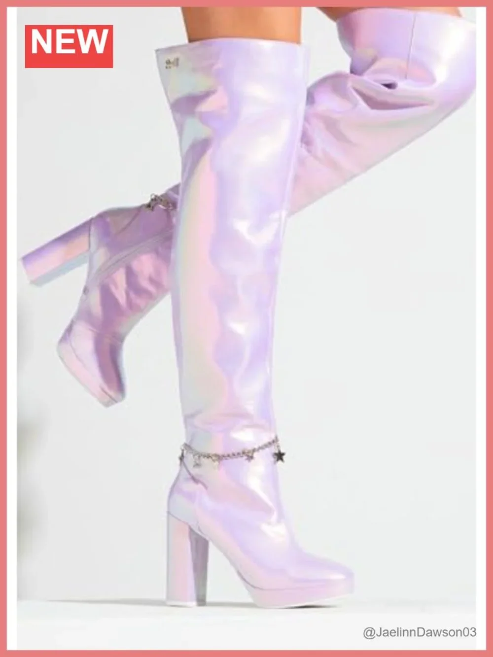 Sparkl Fairy Couture Women's Over The Knee Thigh High Chunky Heel Zip Up Naomi